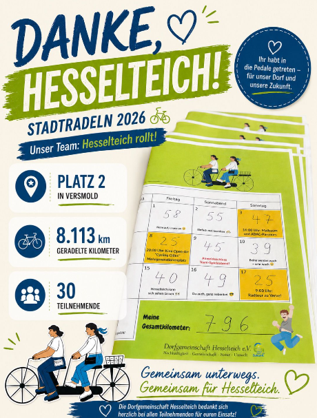 Stadtradeln 2026 -Hesselteich rollt!🚲🚲🚲